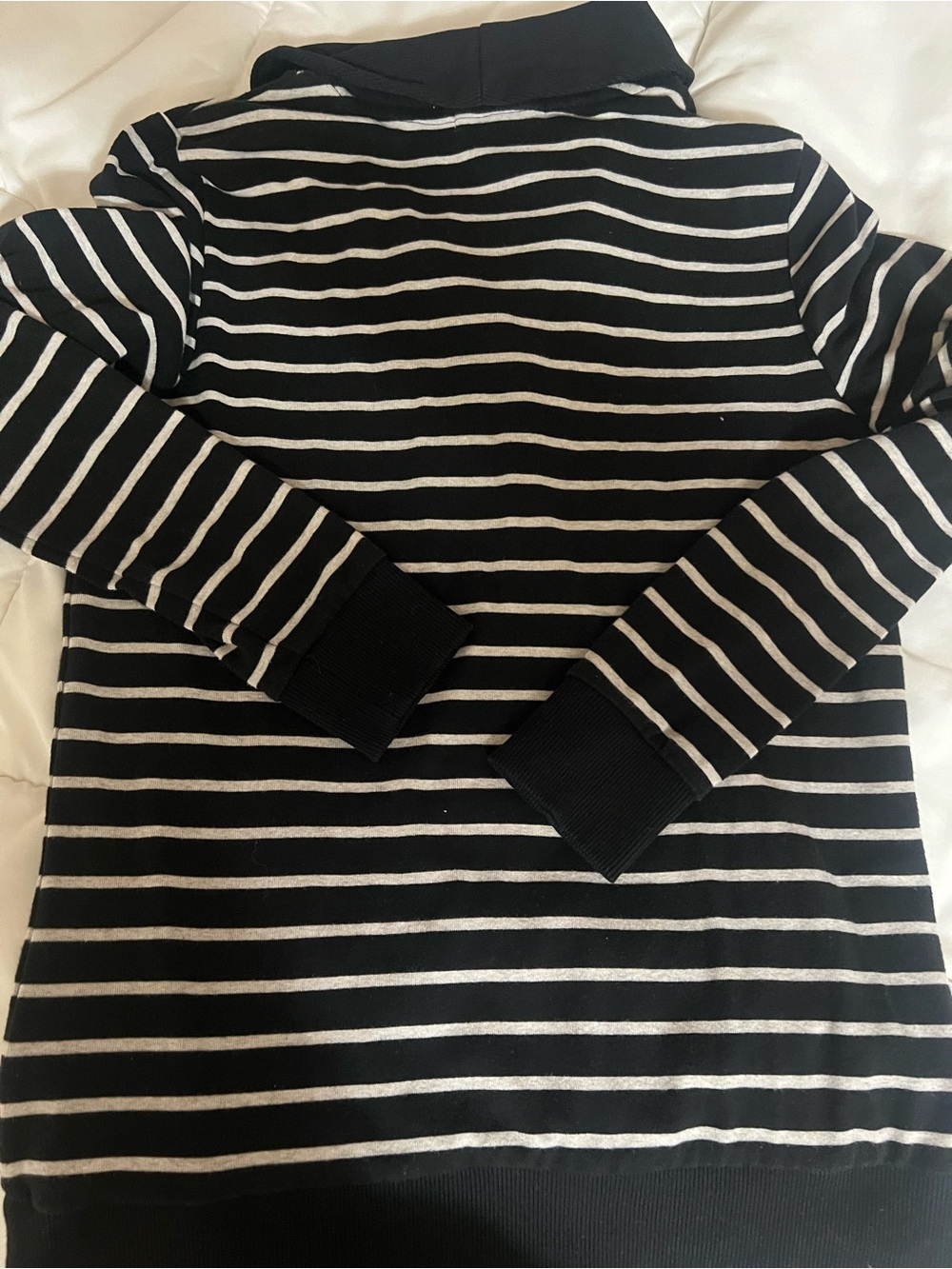 Banana Republic Black & gray Striped Shawl Collar Women's Sweatshirt - Picture 8 of 8
